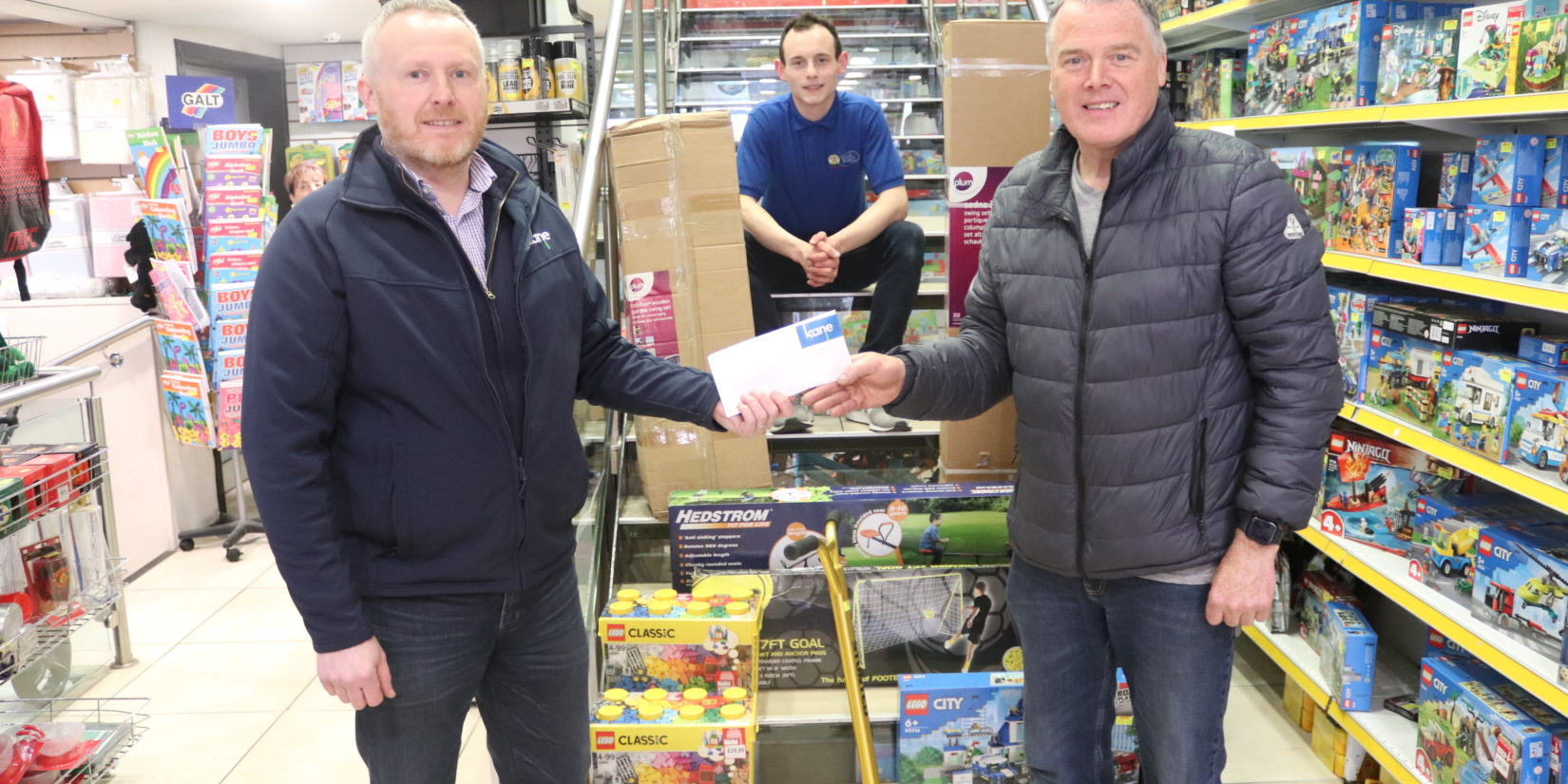 Pictured above L-R: Philip Rankin (Kane Group), Jordan Gorman (Rogers Toymaster) and Robert McMillan (The Joy Foundation)