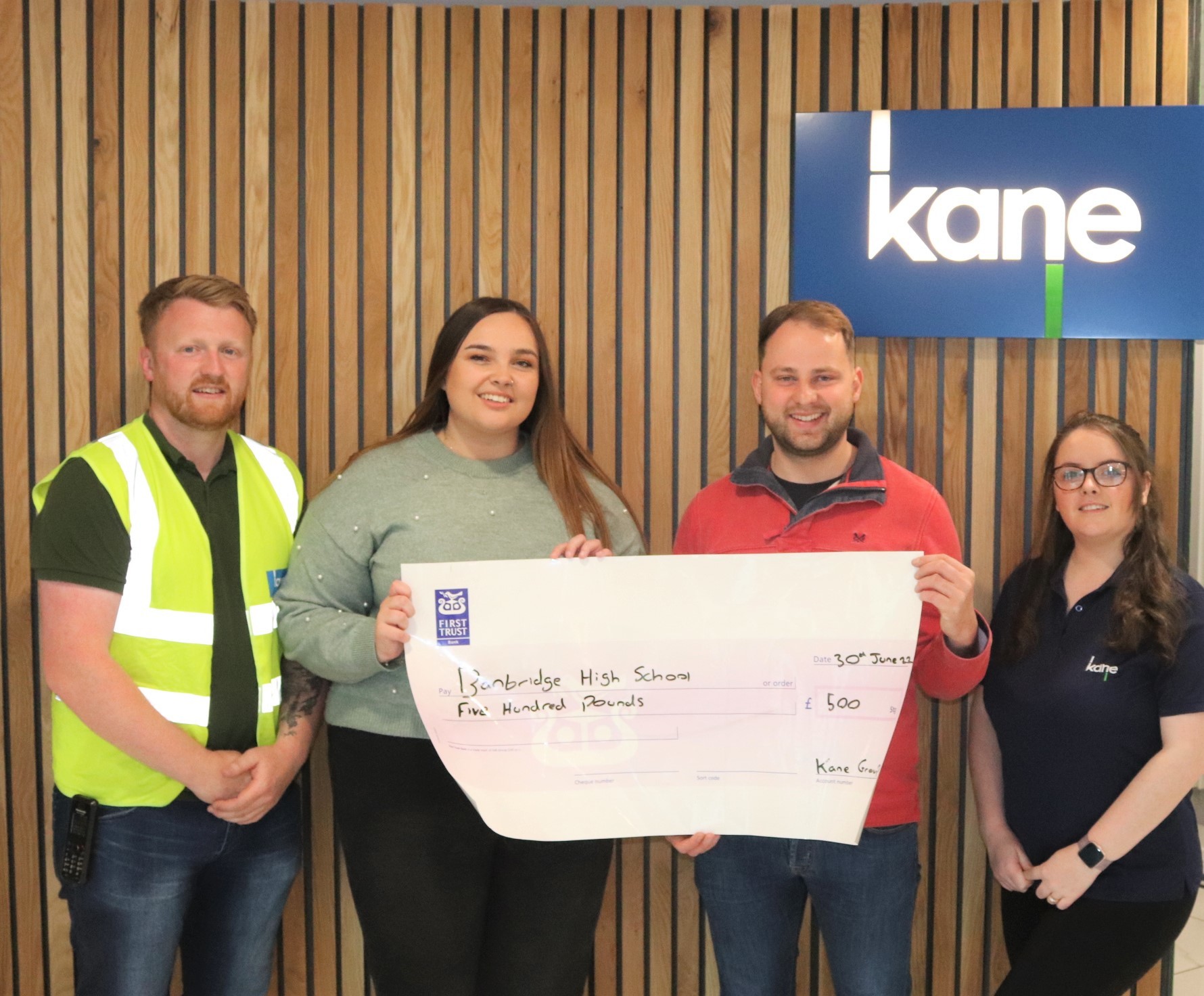 Kane makes a donation to Banbridge High School Technology and Design ...